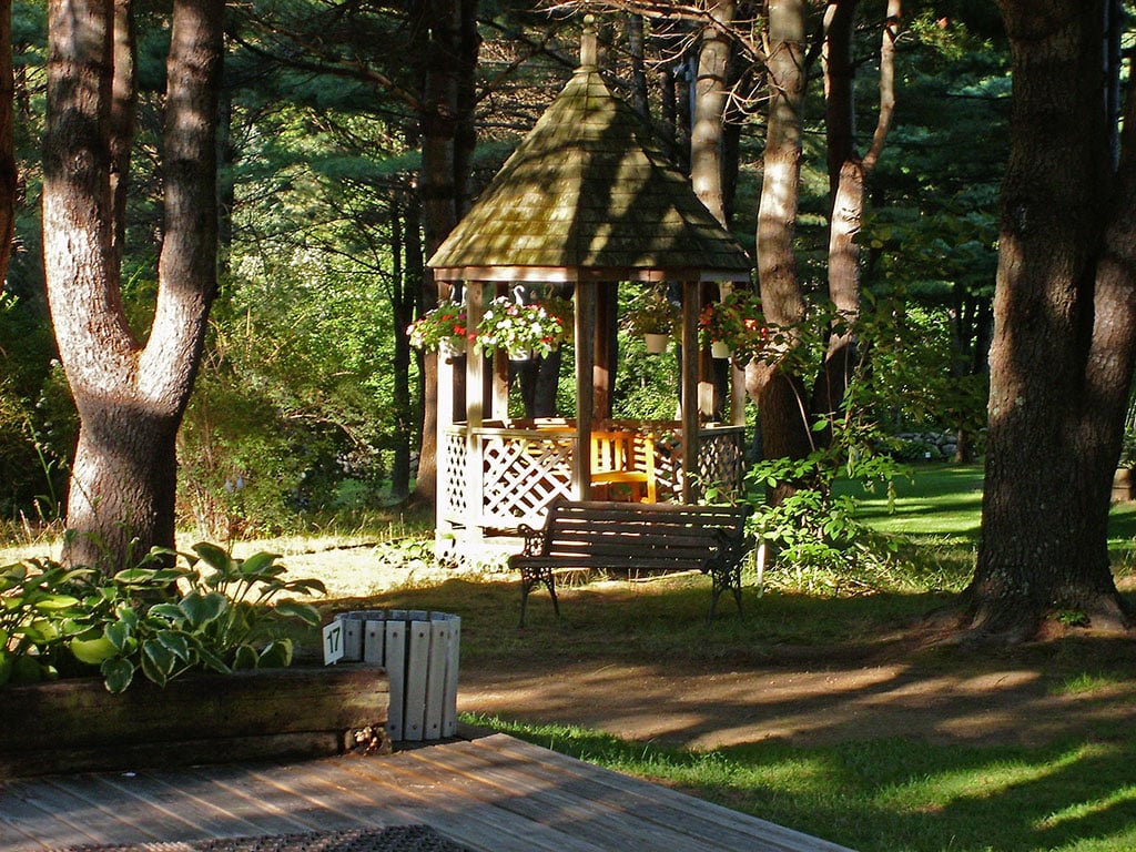 Gazebo rest area on golf course