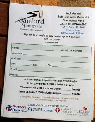 Sanford Chamber of Commerce Golf Tournament Application